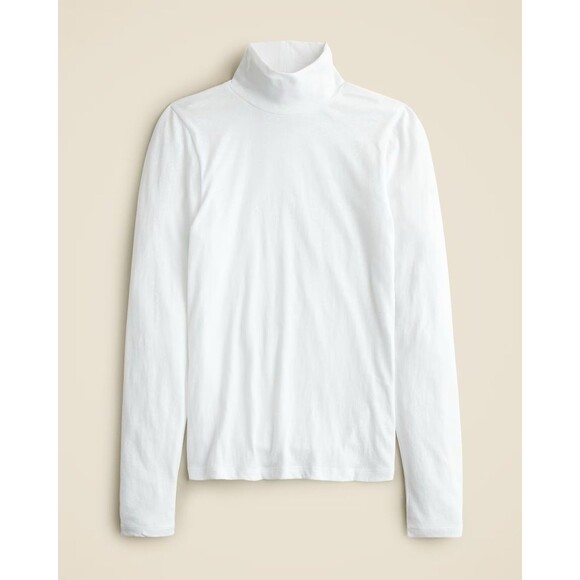 J Crew women’s Tissue crepe turtleneck white Size M NWT - Picture 1 of 5